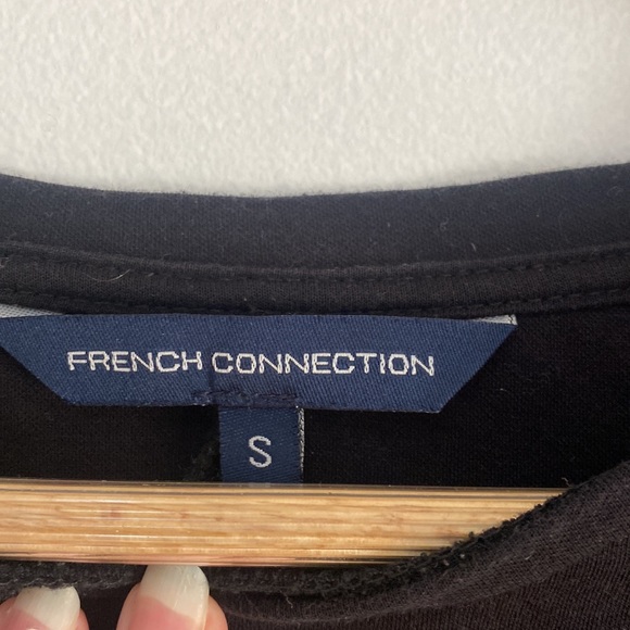 French Connection - Black Blouson Sleeve T-Shirt - Size Small - Picture 2 of 4